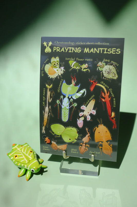 Transparent sticker sheet - Praying Mantis
