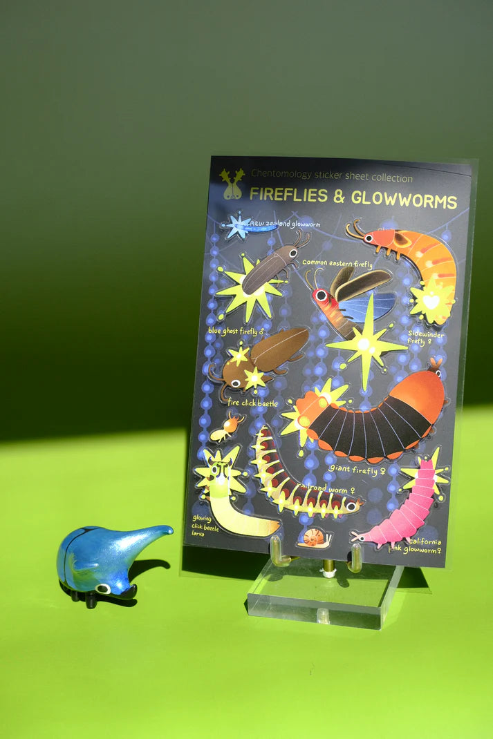 Transparent sticker sheet - Fireflies & glowworms