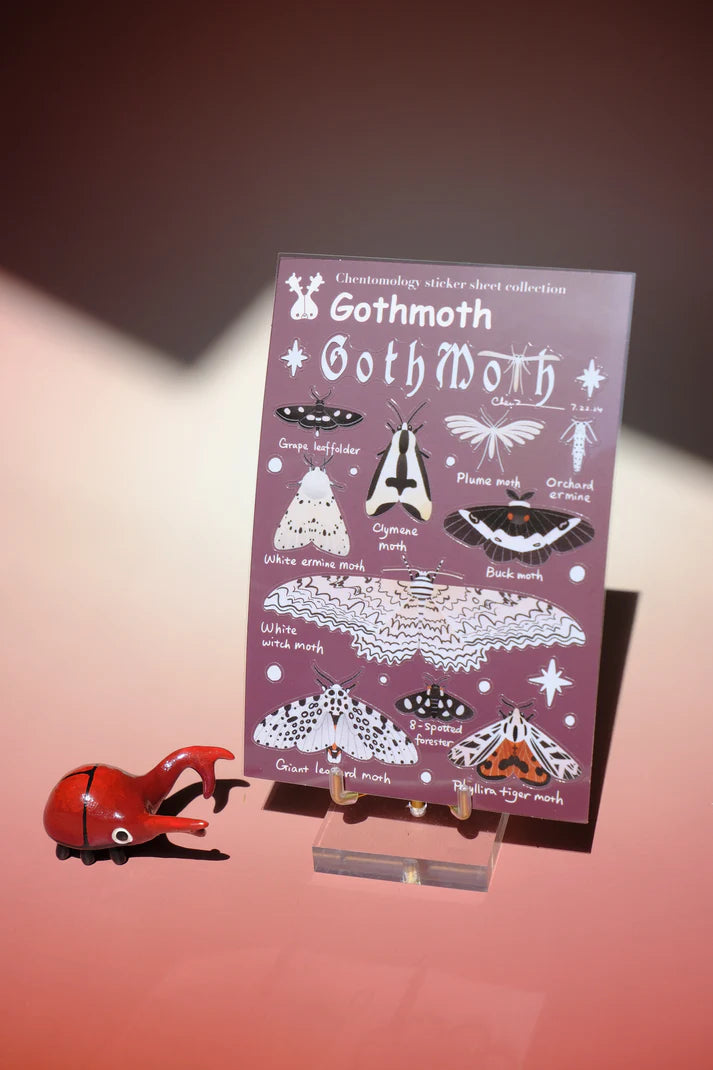 Transparent sticker sheet - Goth moth