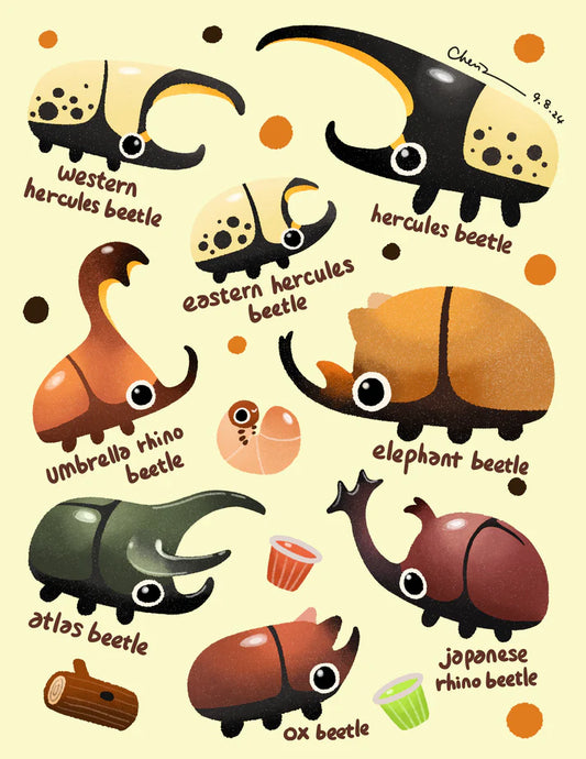 Rhino beetles print