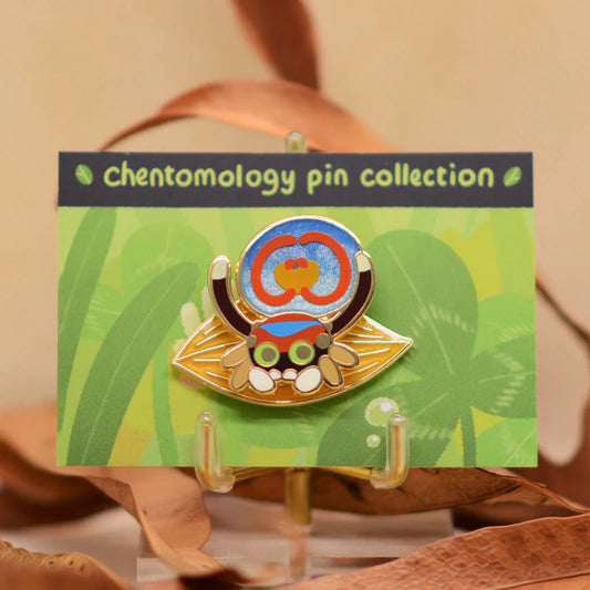 Peacock jumping spider 2-layer bouncy enamel pin - 4 variants